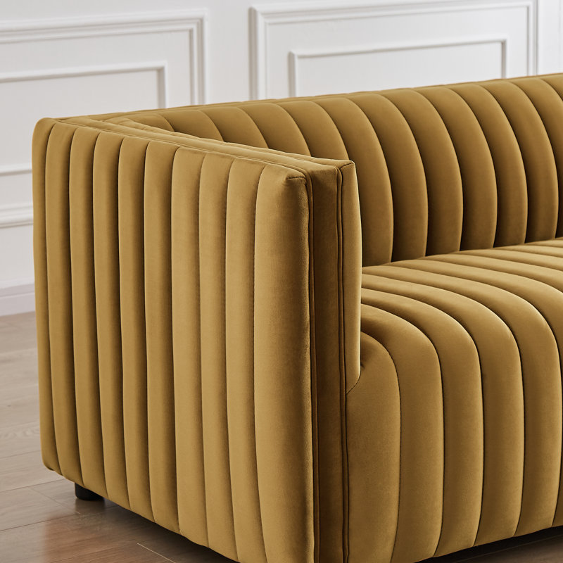 Willa Arlo™ Interiors Sigrid 85" Mid Century Modern Luxury Velvet Couch ...